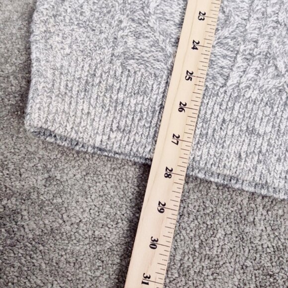 Wind River Men's Pullover Sweater in Silver Size Medium Chunky Cable Knit Cotton - Picture 9 of 10